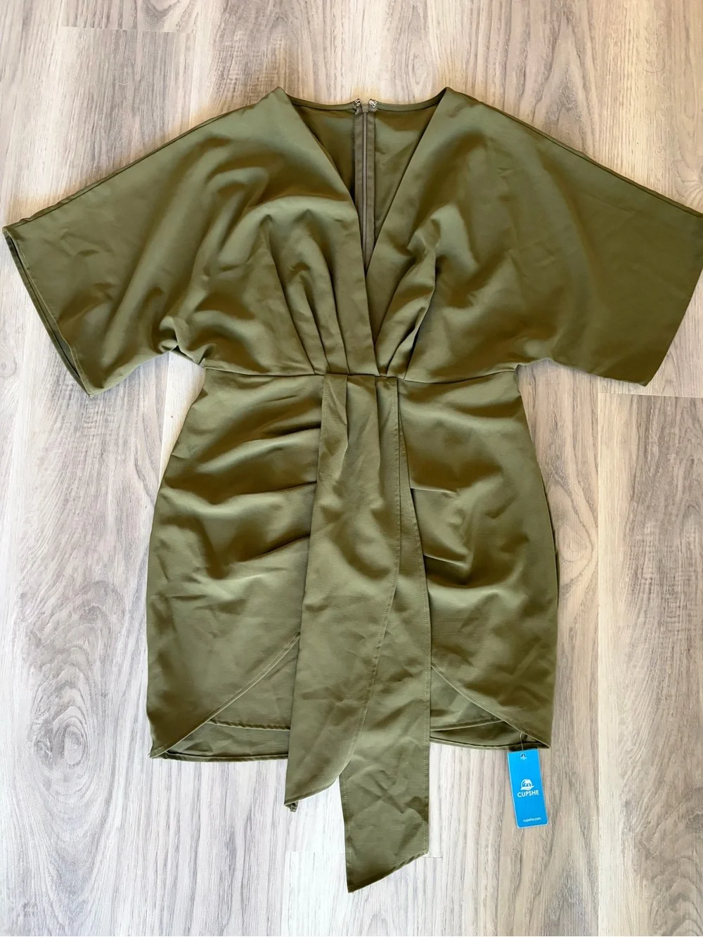 Cupshe Olive Green Wrap-Style Dress